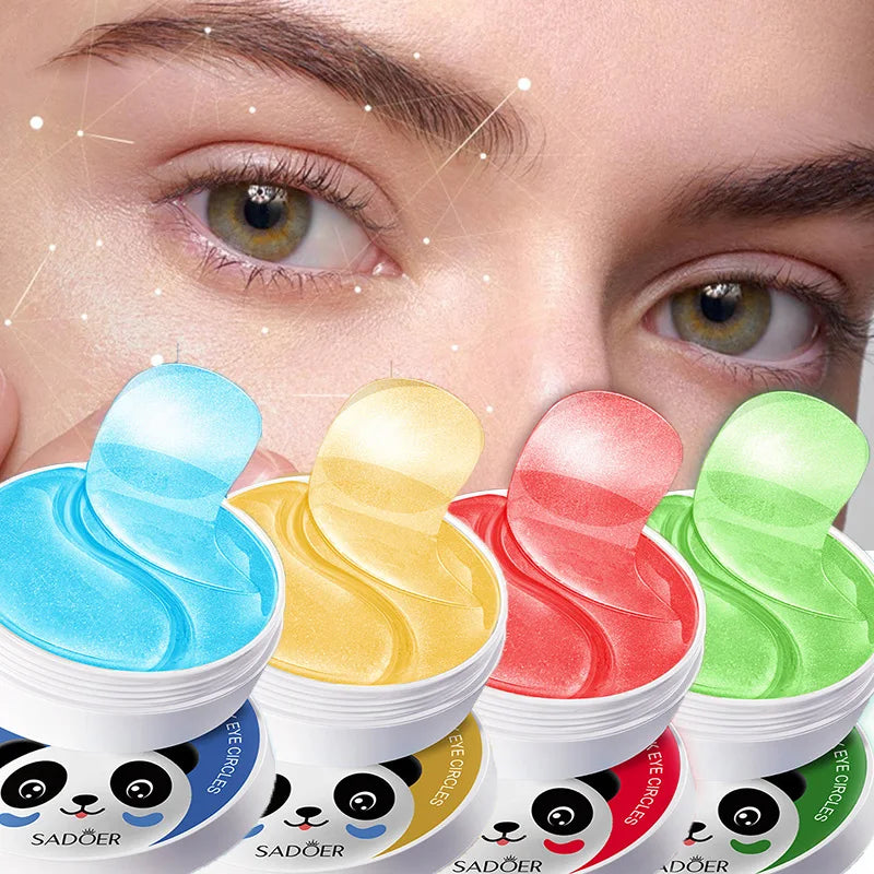 240pcs=120pairs Eye Patches Hyaluron Acid & Gold & Seaweed & Cucumber Hydrating Milk Moisturizing Crystal Collagen Gel Eye Mask