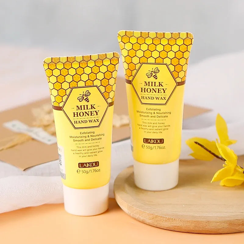 Cherry Blossom Honey Milk Hand Wax Moisturizing Hand Mask Exfoliating Dead Skin Nourishing Smoothing Dry Rough Hands Repair