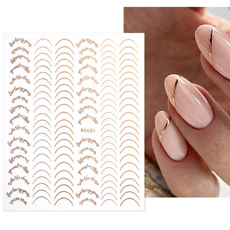 Shiny Gold Star Moon Sun Nail Stickers for Manicure Accessories Heart Feather Animals Printing Self Adhesive Nail Wrap