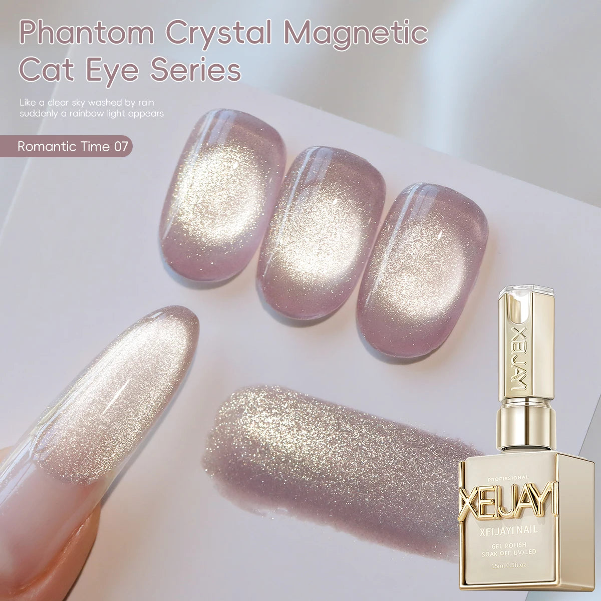 1pc Cat Eye Nail Polish Gel Set 2025 New Style Blue Pink Cat Eye Nail Art Suitable for Women's Nail Salon