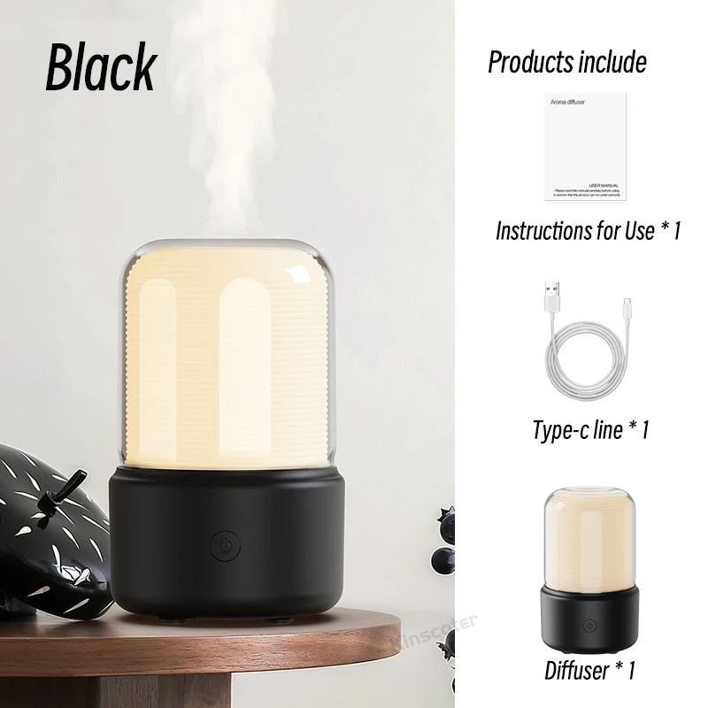 KINSCOTER Home Portable Aroma Diffuser USB Air Humidifier Essential Oil Night Light Cold Mist Maker Sprayer for Gift Bedroom