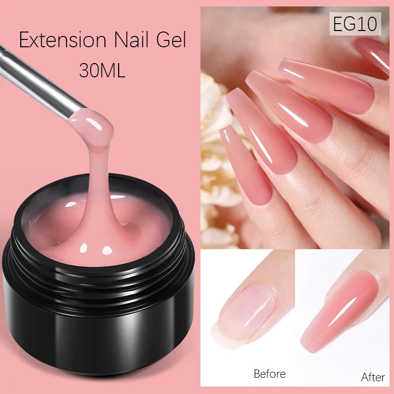 BORN PRETTY 30ml Nail Extension Gel Glitter Soak Off Nail Acrylic Crystal Building UV Gel for Nails Quick Extension Manicure