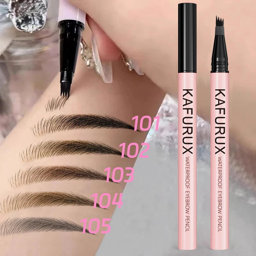 6 Colors 1PC Brown Eyebrow Pen Waterproof 4 Split Tip Black Eyebrows Pencil Liquid Eye Brow Makeup Lasting Cosmetic for Gifts