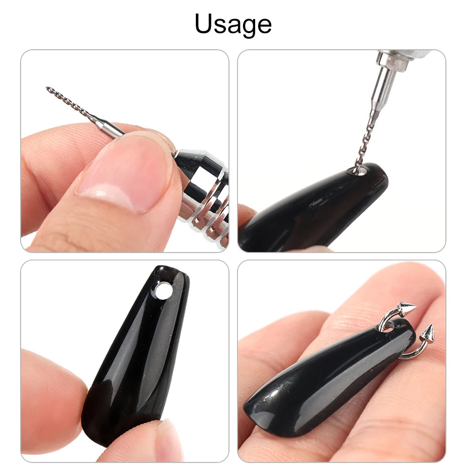Nail Drill Pierce Bit for Jewelry Open Ring Nail Art Decorative Piercing Tungsten Steel Grinding Head Precise Hole Punching Tool