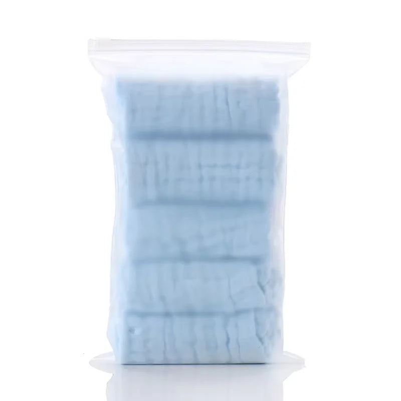 5Pcs 25x25cm Baby Towel Bath Towels Face Washcloth Muslin Squares Cotton Hand Wipe Gauze for Bathing Feeding Kids Handkerchief