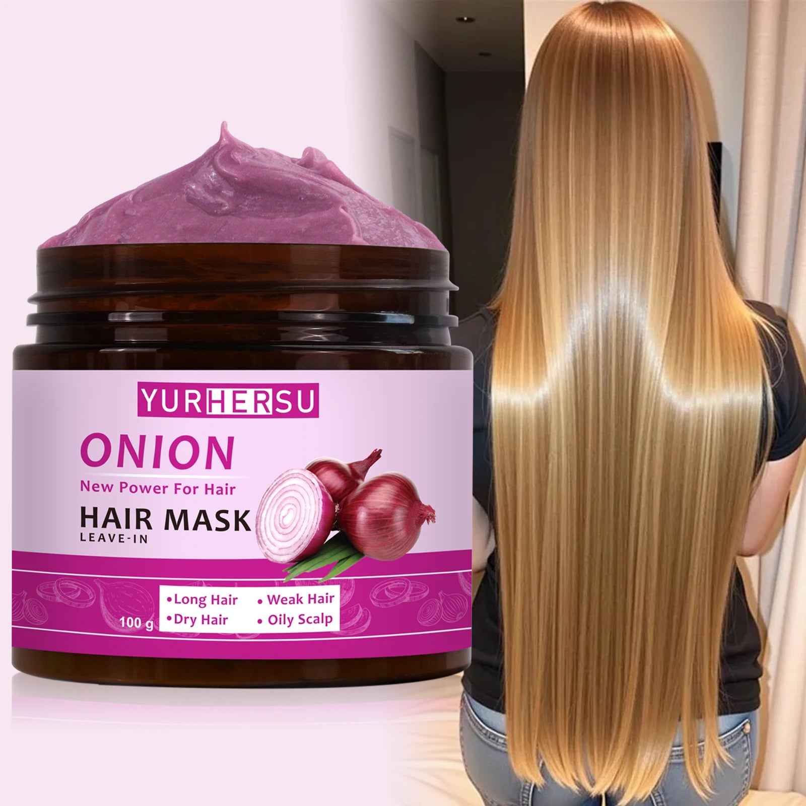 Onion Essence Deep Nourishing Wash Free Hair Mask Can Naturally Repair Dry and Damaged Hair
