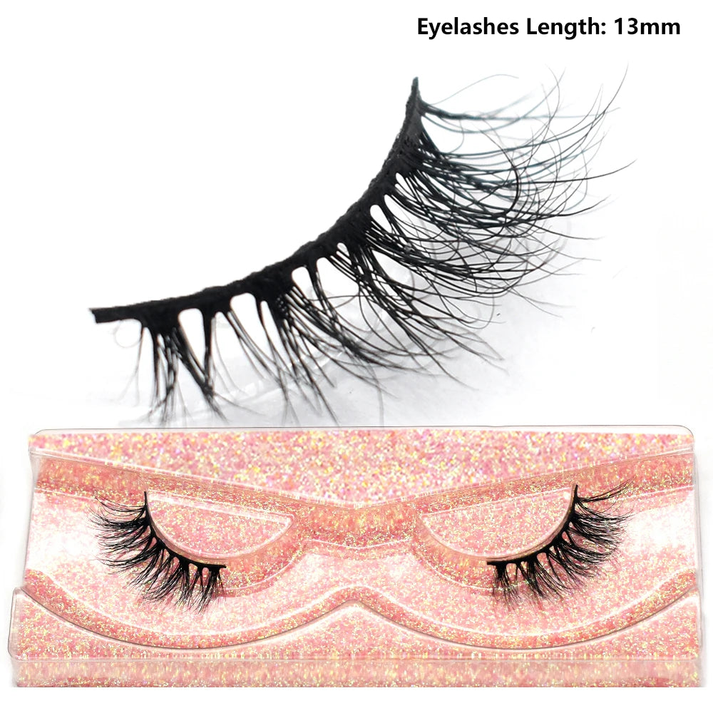 Half Lashes Short Mink Eyelashes Fluffy Soft False Eyelashes Wispy Cross Strip Eye Lashes Natural Mink Eyelash Extension Makeup