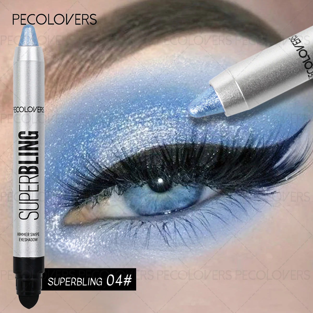 Long-lasting Pearlescent Eye Shadow Stick Shimmer Pigment Blue Purple Colorful Eyeshadow Pencil Colorful Eye Makeup