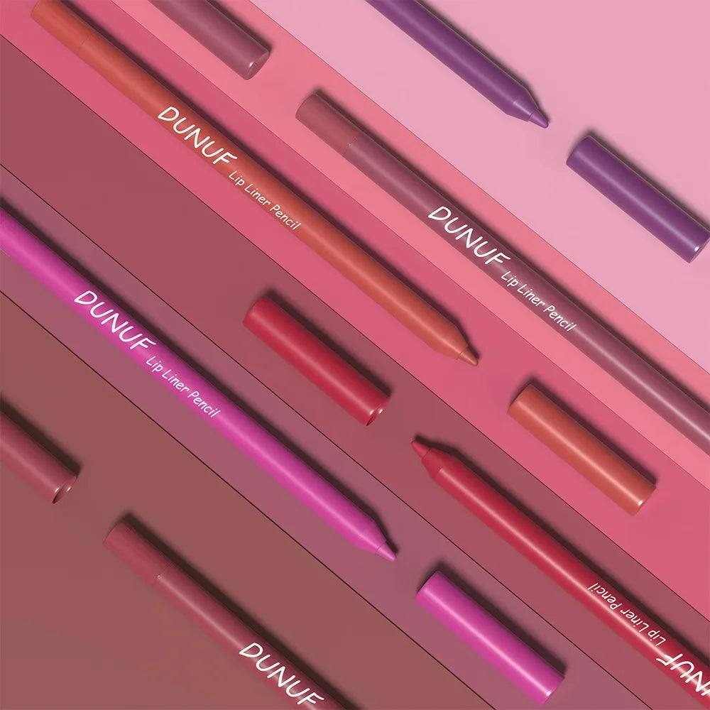 24 Colors Foaming Lipliner Durable Waterproof Soft Mist Lipstick Pen Gentle Pink Brown Purple Colors Matte Lip Contouring Pencil
