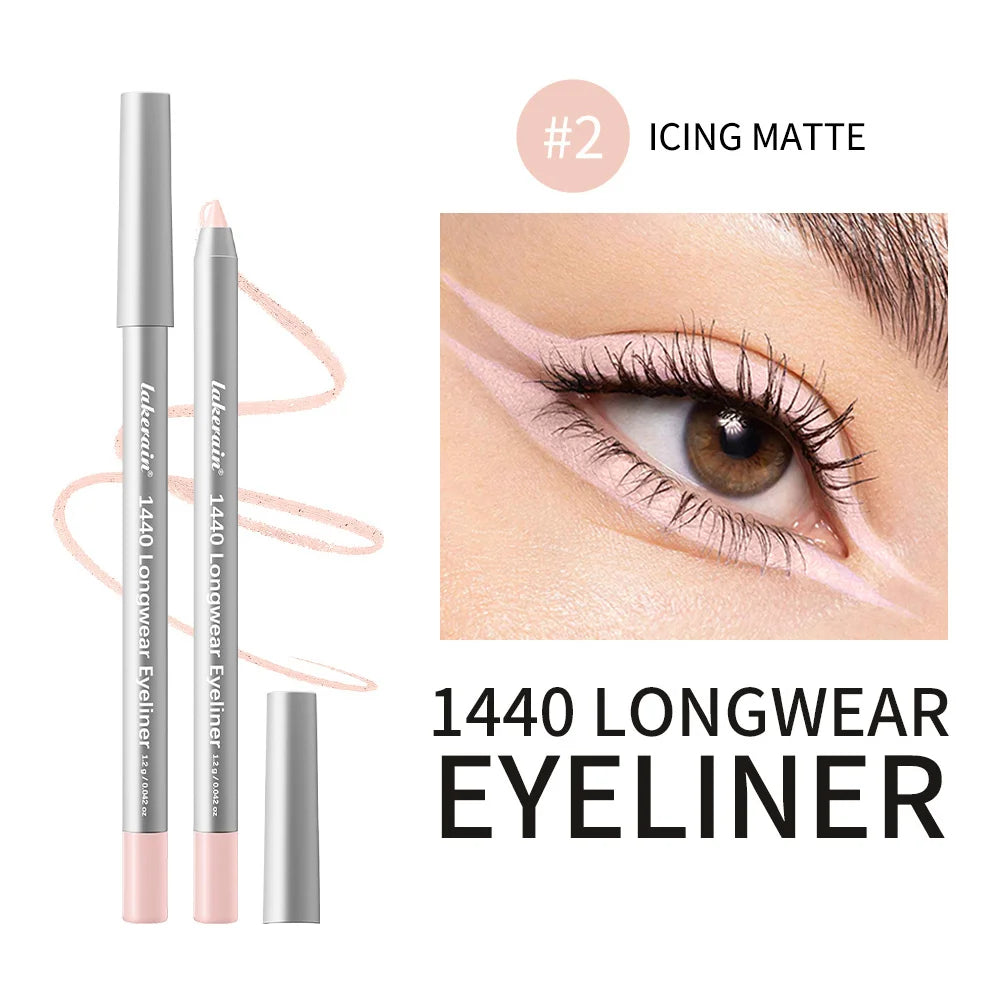 12 Colors Eyeliner Pencil Long-lasting Wear Waterproof Smudge-proof Smooth Precise Application Smokey Eyeliner Pencil Makeup