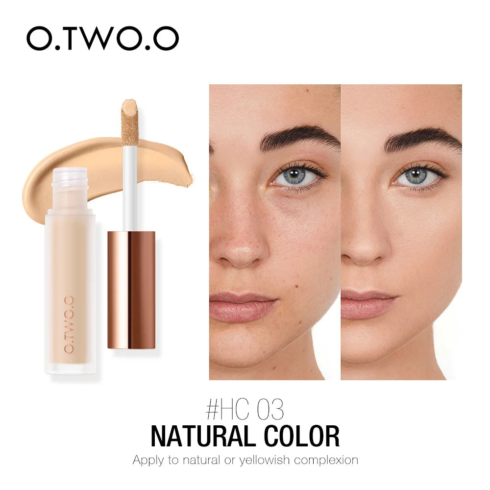 O.TWO.O Liquid Face Concealer Cover Flaws Skin Corrector 4 Colors Waterproof Long-lasting Moisturizing Makeup Base Concealing