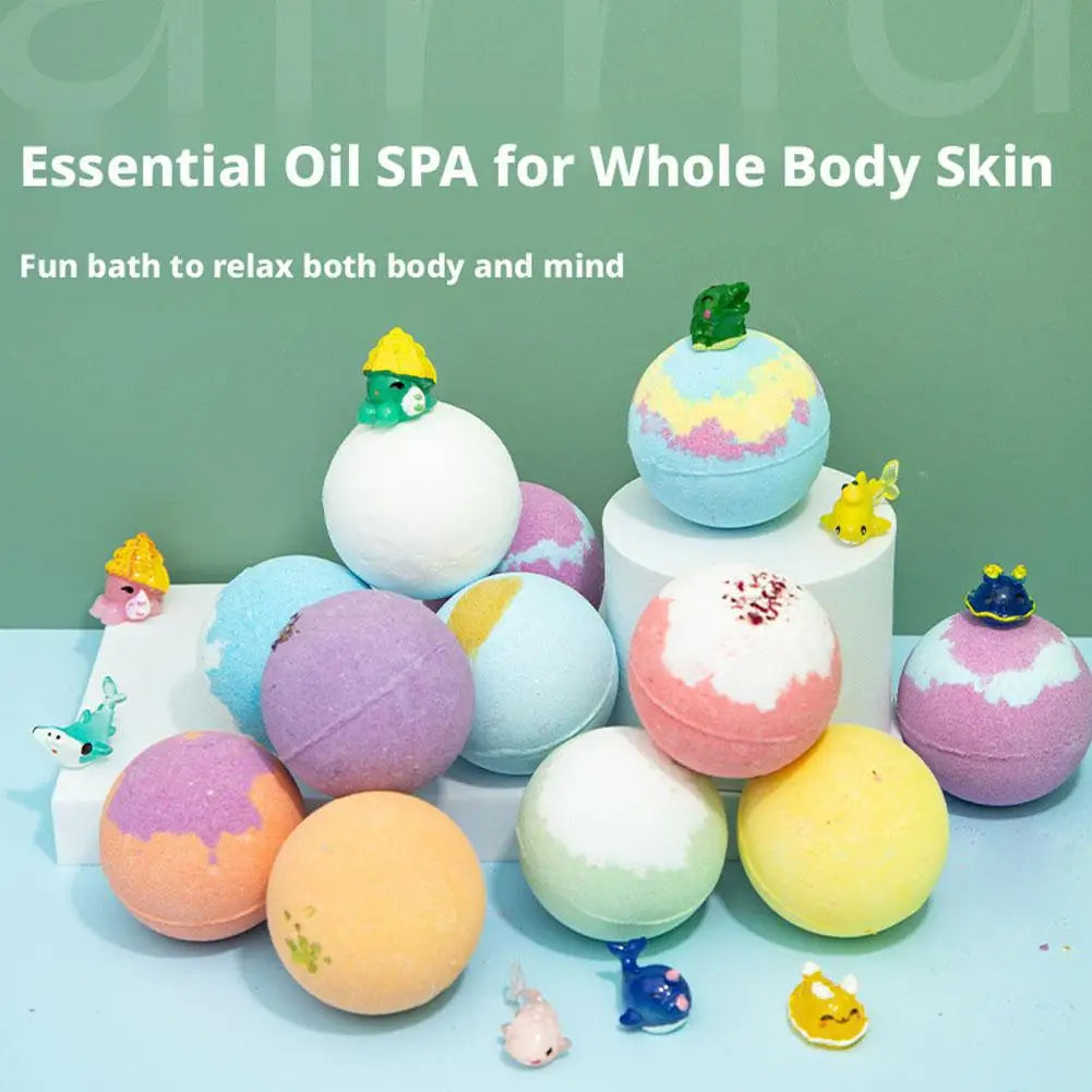 1/6/12PCS Bath Bombs Set Bubble Bath Fizzies for Children Safe & Natural Essential Oil Bubble Bath with Surprise Toys Inside