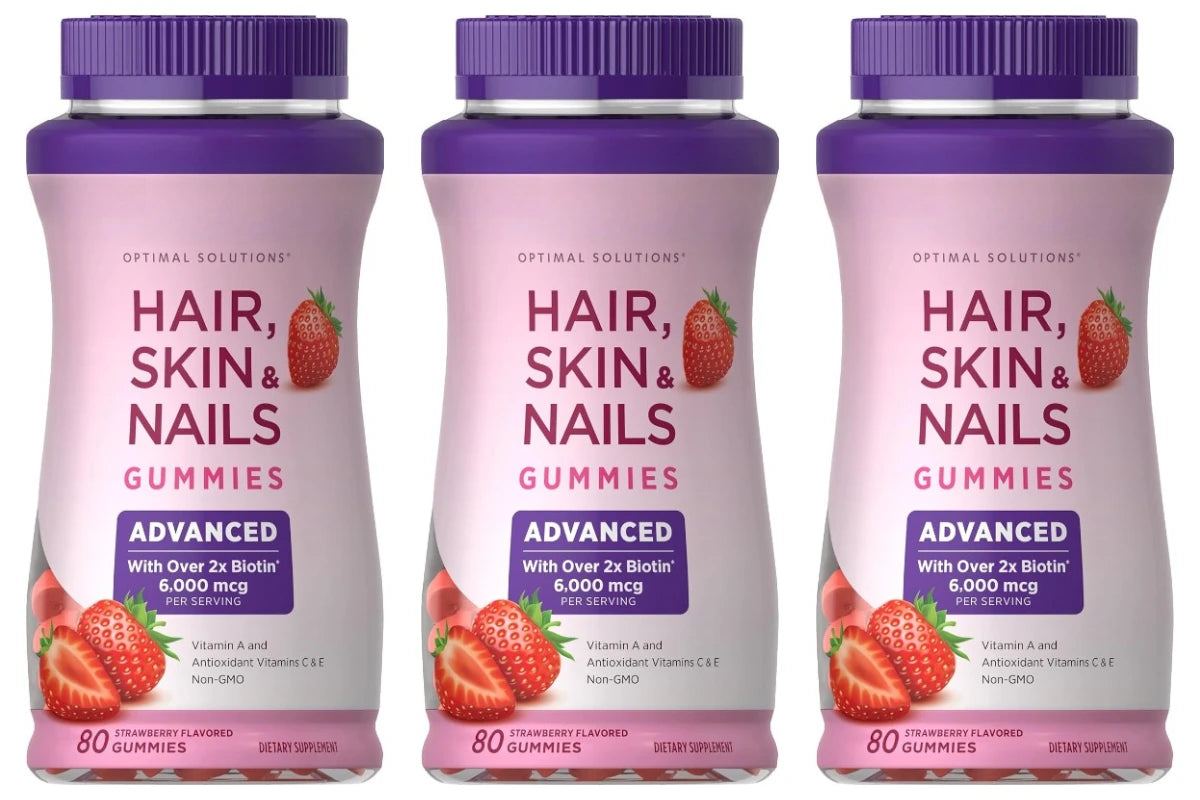 Biotin Gummie Strawberry Flavor with 6000Mcg Biotin & Vitamin Support Healthy Hair Skin and Nails 80pcs Nutritional Supplement