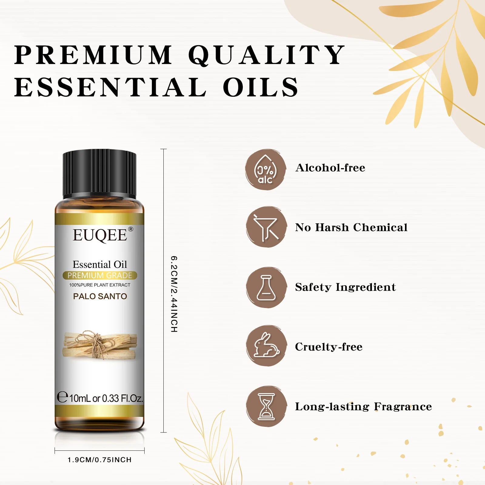 EUQEE 10ml Palo Santo Plant Essential Oil with Dropper Blue Tansy Cardamom Wintergreen Fennel Lavender  Vanilla Oil For Diffuser