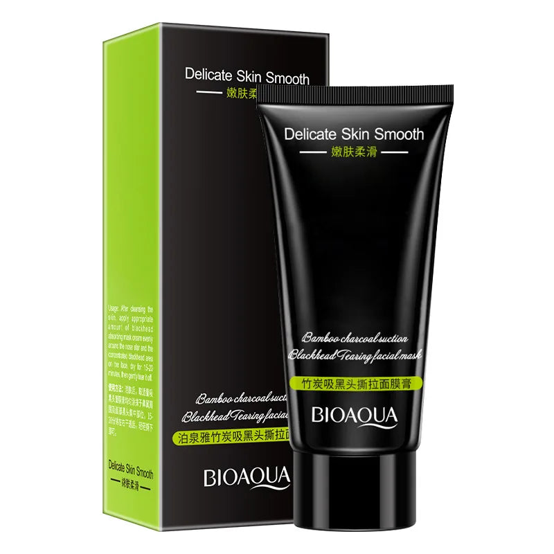 BIOAQUA Deep Cleansing Black Mask Bamboo Charcoal Anti-Acne Blackhead Remover Oil Control Skin Care Peal-Off Nose Mask