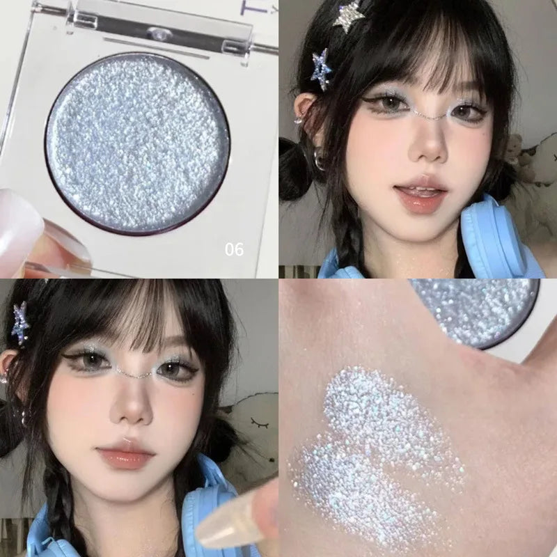 Hot Monochrome Eyeshadows Cowherd Weaver Girl Pearlescent Fine Glitter Sequins Cement Matte Student Eye Shadow Palette Wholesale