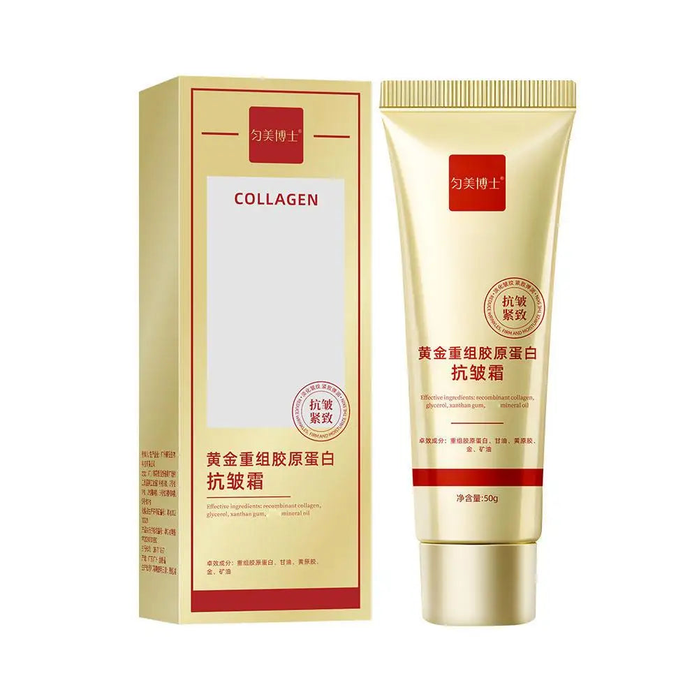1/2PCS Golden Collagen Anti Wrinkle Cream-Skin Tightening & Wrinkle Care, Lasting Moisturizing Firm Glowing For All Skin Type