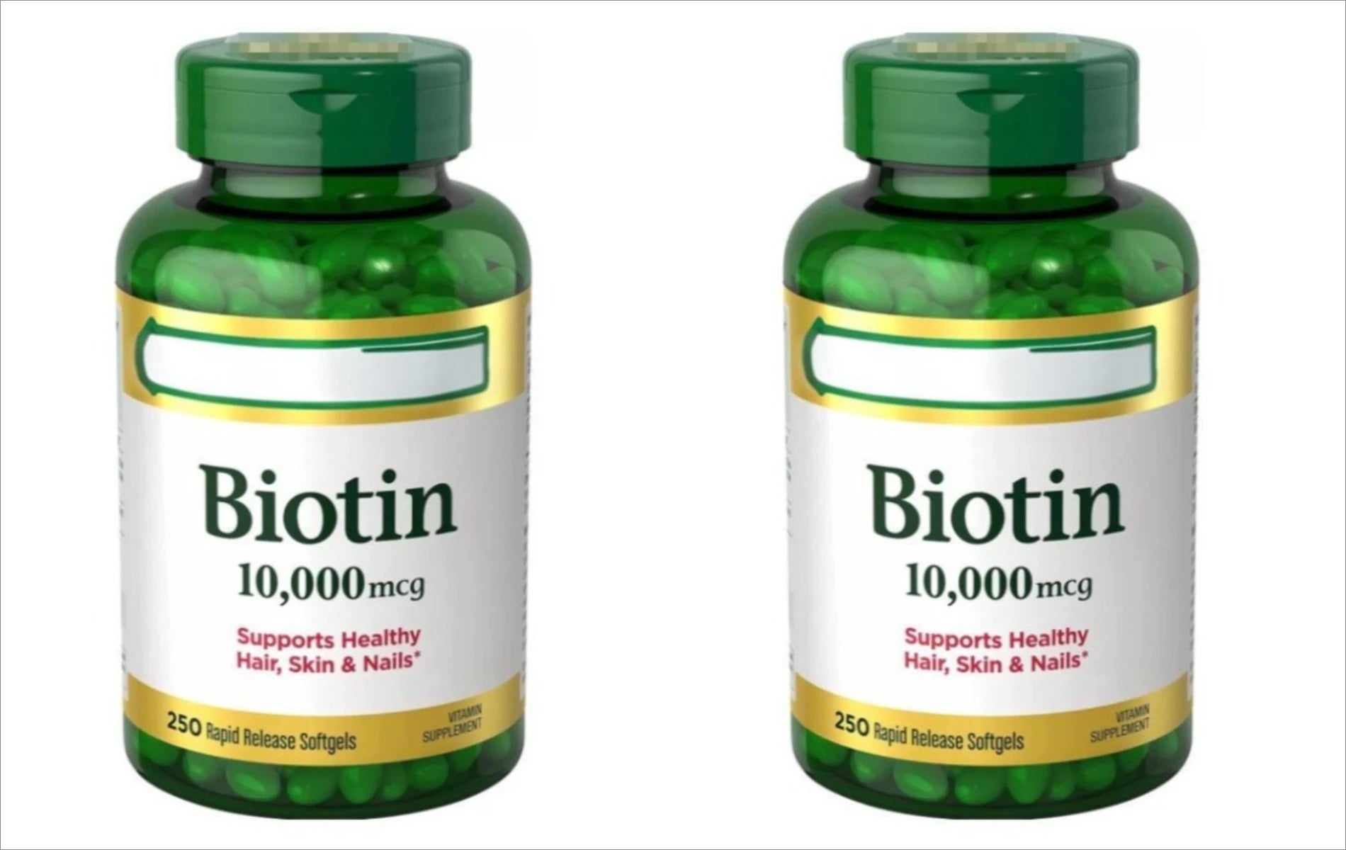 Biotin Vitamins for Hair Skin Nails Supports Beauty Daily Formula 10,000 Mcg 120 Softgels Pack of 1 Adult Supplement