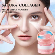 60Pcs Sakura Collagen Eye Masks – Nourishing & Hydrating Eye Patches to Moisturize, Refresh and Brighten the Under-Eye Area for a Smooth, Radiant Look