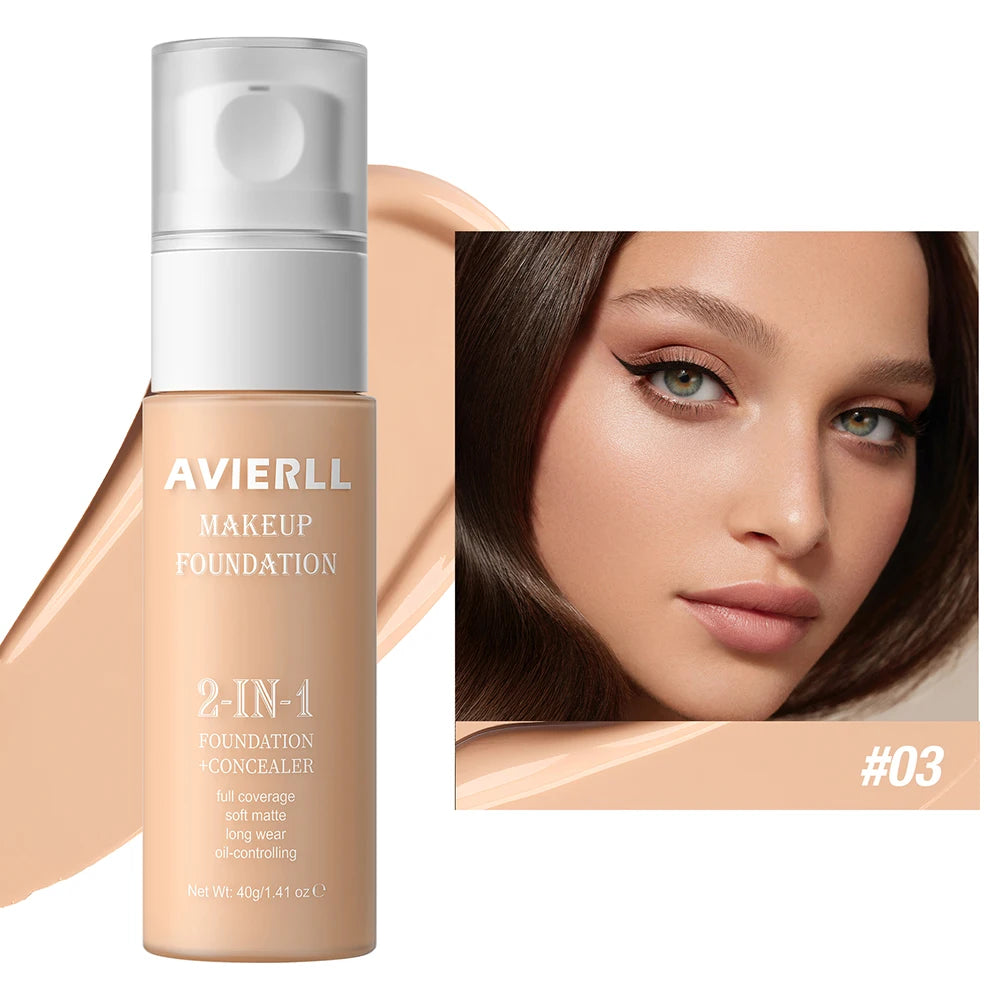 Moisturizing foundation, concealer, waterproof face makeup base, suitable for women's makeup, Halloween gift