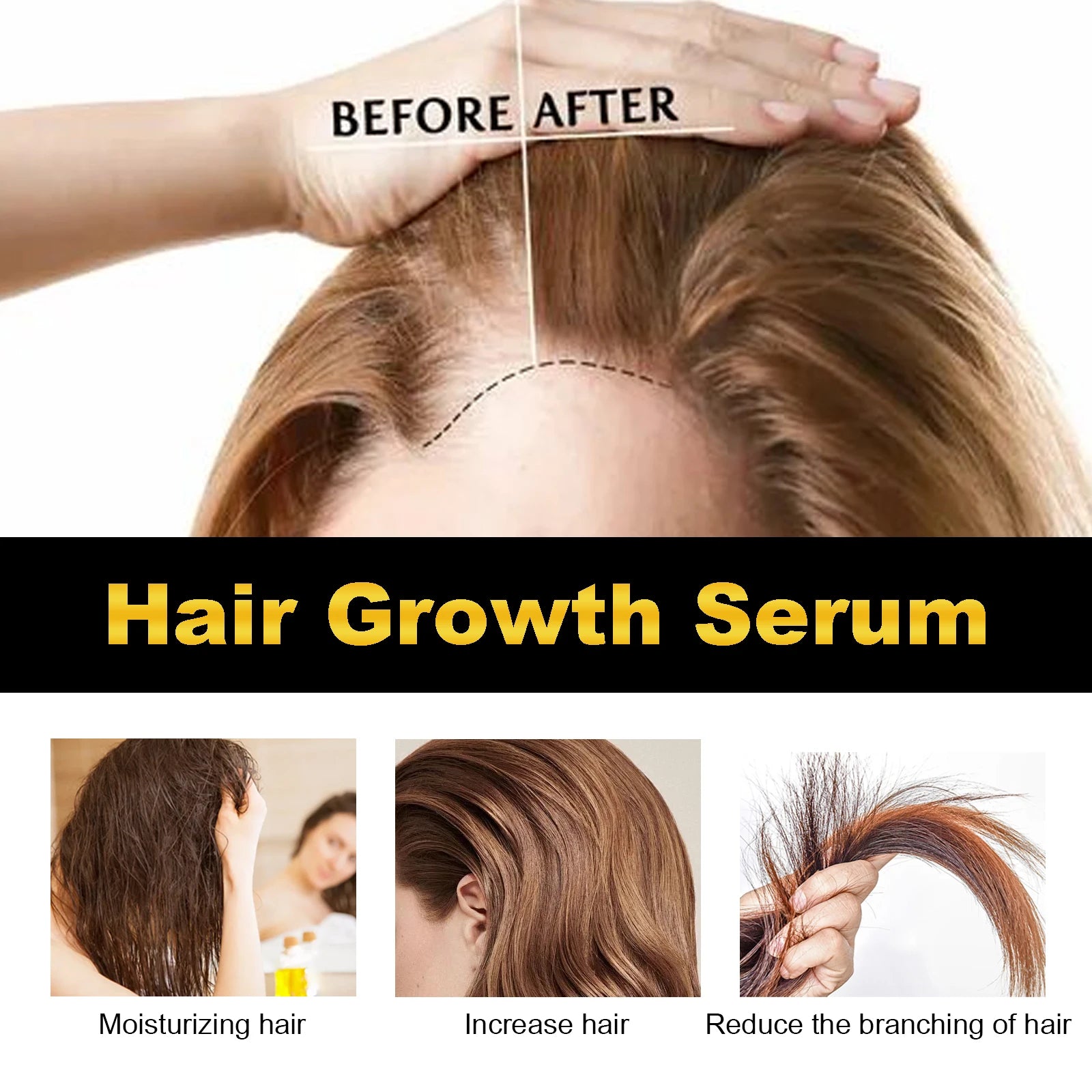30ml Castor Oil Hair Thickening Essential Oil Nourish Scalp Massage Refreshing Hair Growth Repair Smoothing Hair Care Oil