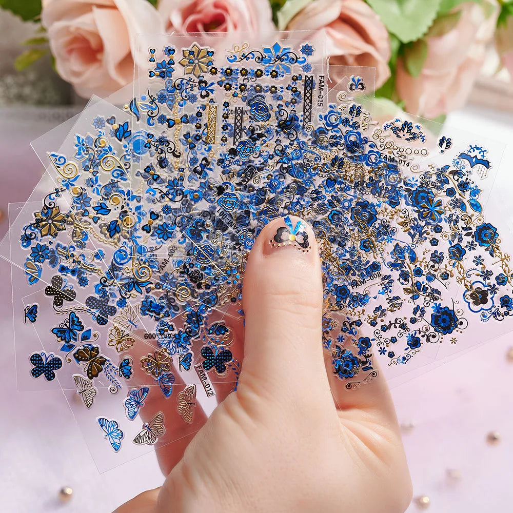 30pcs/set Luminous Children's Cartoon Rabbit Nail Stickers Glow in the Dark Cute Flower Nail Decals Adhesive Kawaii Kids Sticker