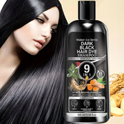 Black Hair Dye Shampoo with Biotin & Keratin, 9-in-1 Fast-Acting Color Shampoo for Rich, Long-Lasting Shine