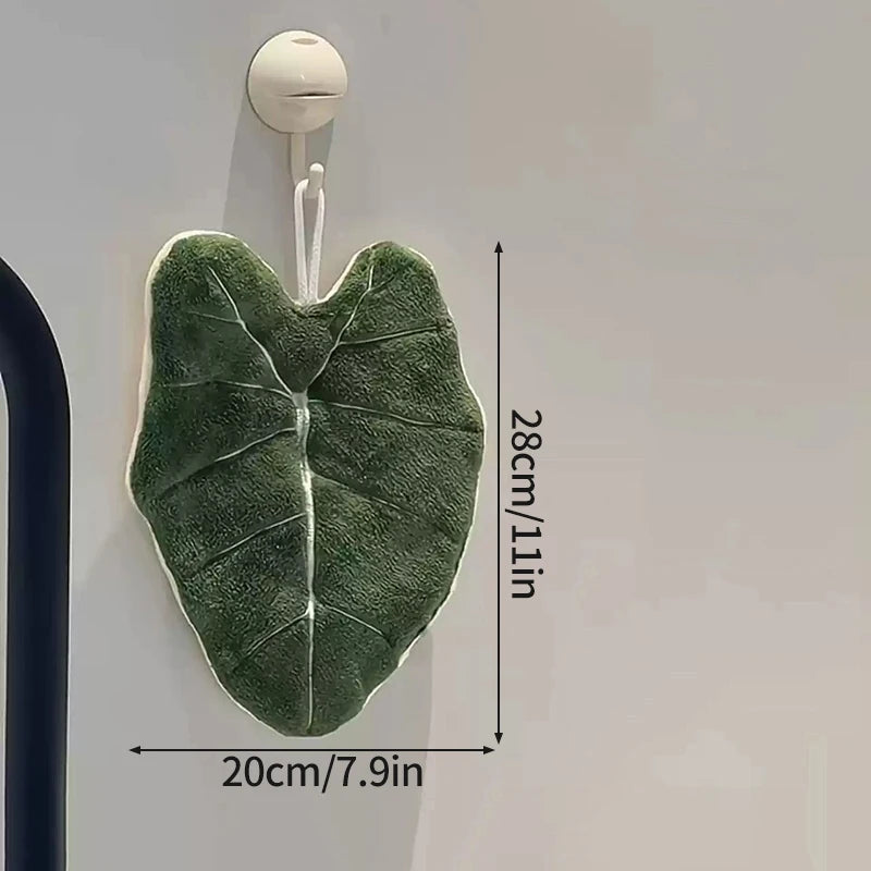 Leaf Hand Towel Bathroom Accessories Absorbent Kitchen Towel Soft Towel Hanging Towels Handkerchief Towels Home Wash Hand Towels