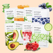 8pcs BIOAQUA Fruit Facial Masks Moisturizing Hydrating Brightening Anti-aging Face Mask Sheet Masks for Face Skin Care