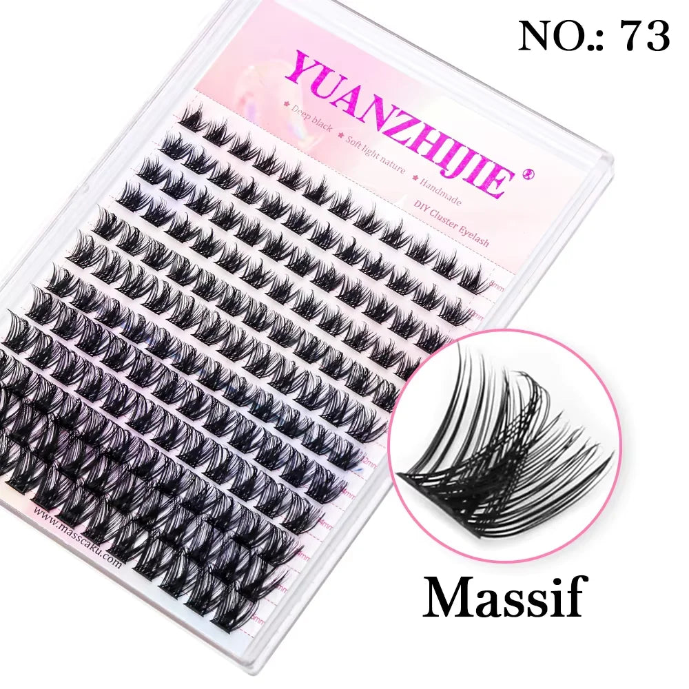 Mix Color 144 Russian Volume YUANZHIJIE False Eyelashes Natural Soft DIY Cluster Segment Lashes Cute Deer Rainbow Eyelashes