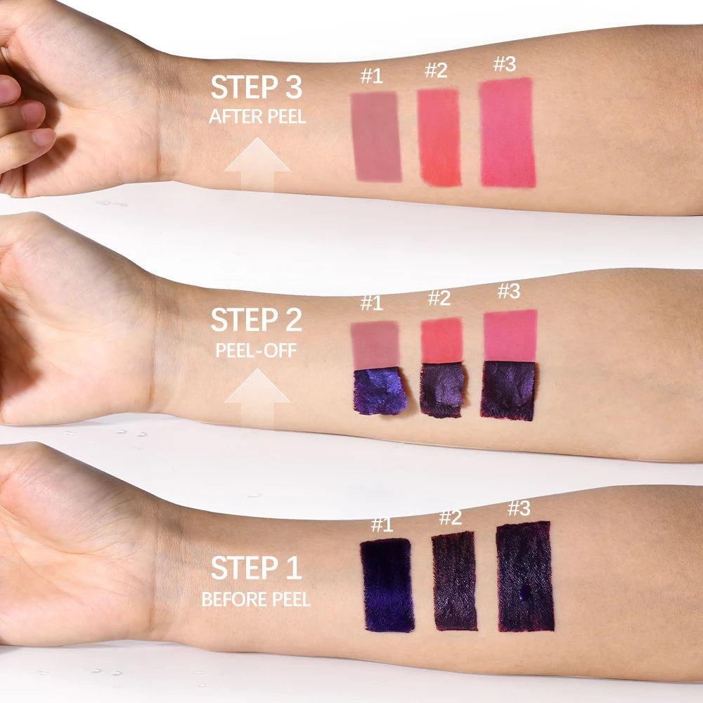 Peel Off Lip Stain Matte Lip Tint for Lips Liquid Lipstick 24 Hours Water Resistant Lipsticks Makeup Cosmetics Ink Inks
