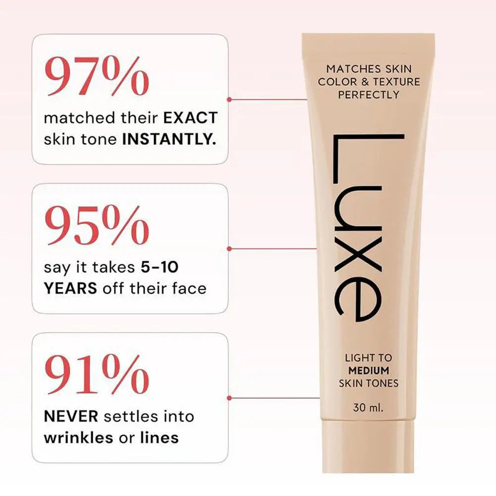 Luxe Color Changing Foundation Waterproof Sweat Proof Hydrating Tinted Sunscreen Matching Full Coverage Liquid Foundation