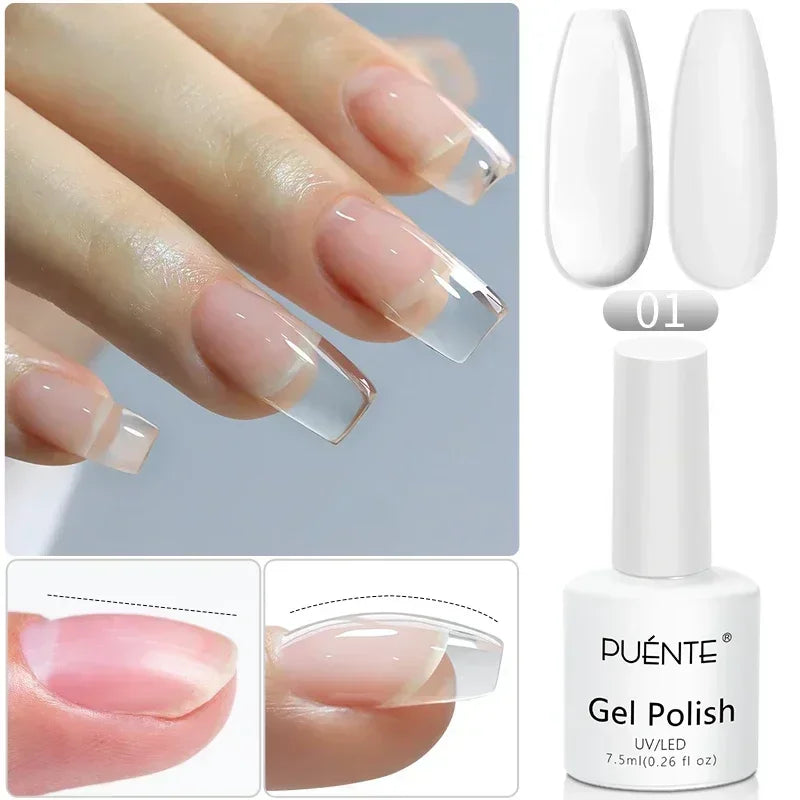 PUENTE 5ml Flower Fairy Gel Nail Polish Pink Blue Purple Natural Dried Flowers Gel For Nail Art Soak Off UV Varnish For Manicure