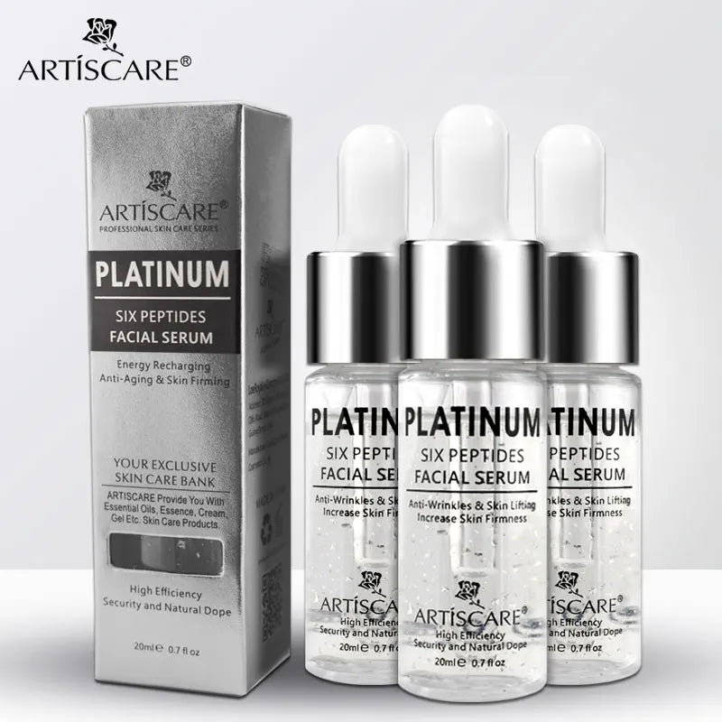ARTISCARE Platinum Six Peptides Serum for Face 20ml Moisturizing Hyaluronic Acid Essence Facial Skin Care 3PCS