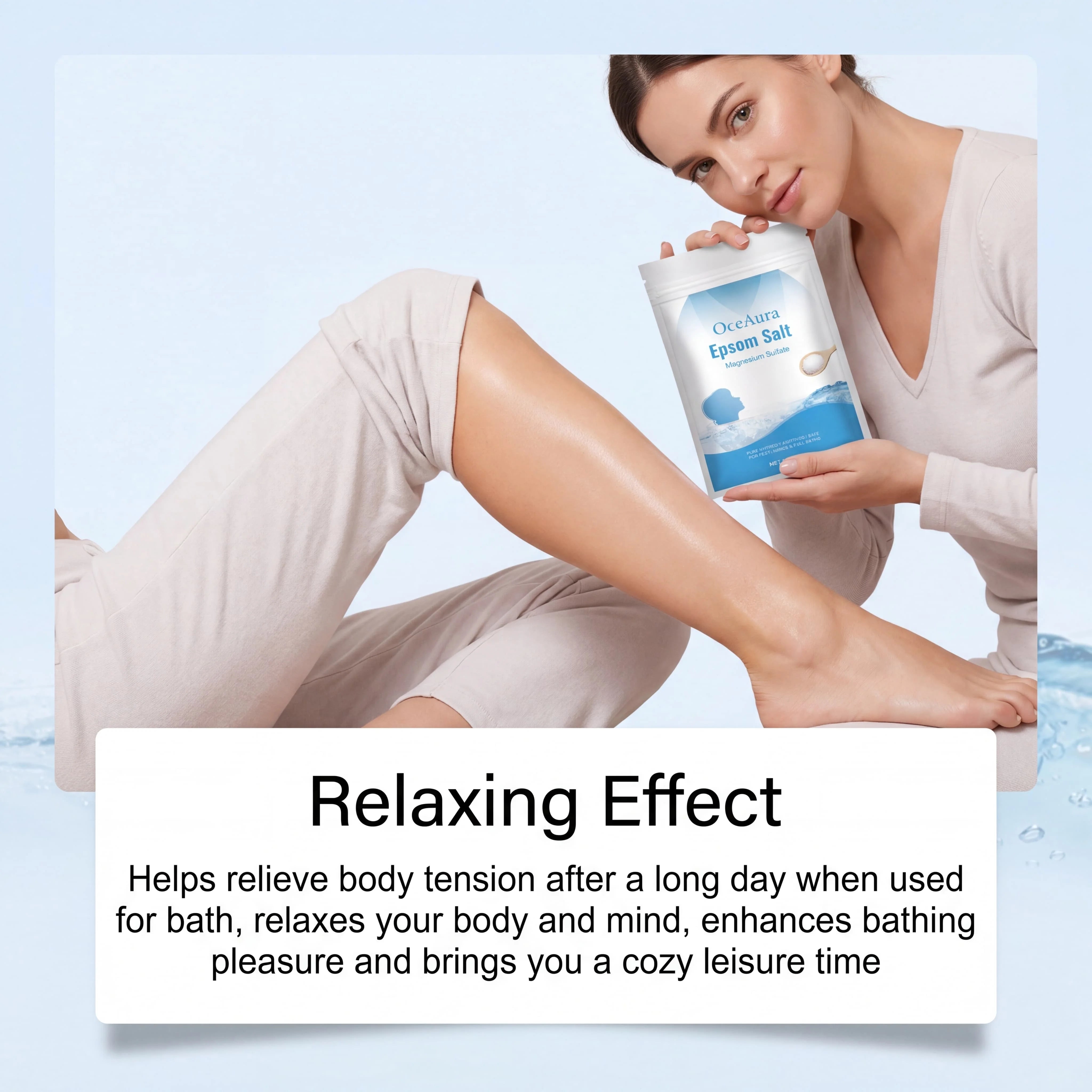 Pure Epsom Salt Magnesium Sulfate for Foot Hand Full Body Bath Soothing Relaxing Moisturizing Bath Salt Skincare