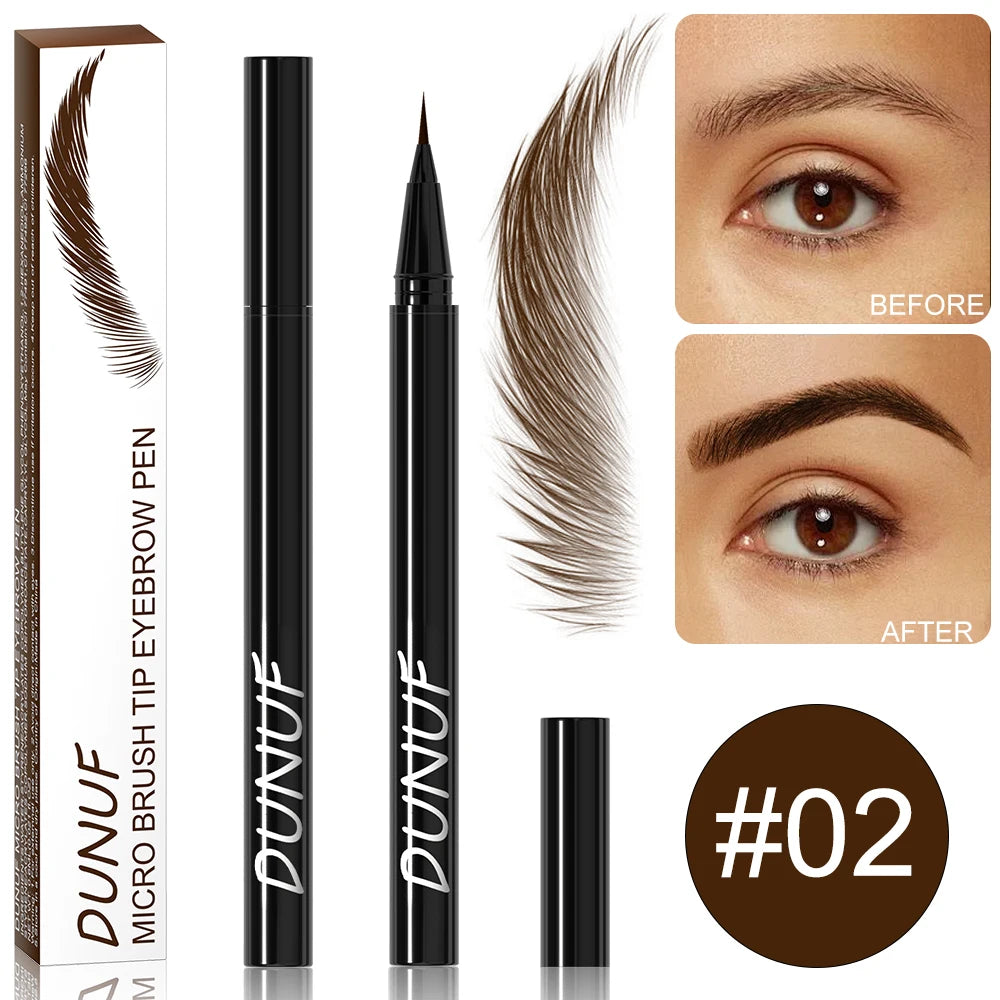 DUNUF Long-lasting Liquid Eyebrow Pencil Ultra-fine Anti-stain, Waterproof and Perspiration-proof Quick Drying Eyeliner
