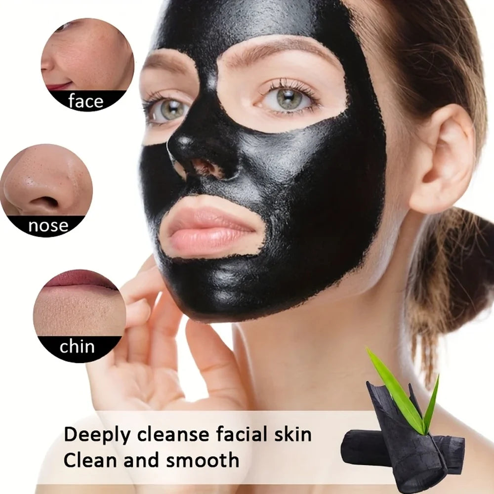 Black Peel Off Mask 60g - Bamboo Charcoal Extract, Cleans Blackheads & Moisturizes, for Smooth Radiant Skin