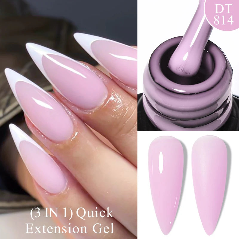 MEET ACROSS 7ml Dark Color Glitter Top Coat Gel For Nails Brocade Powder 2 In 1 Chameleon Nail Art Gel Varnish Manicure