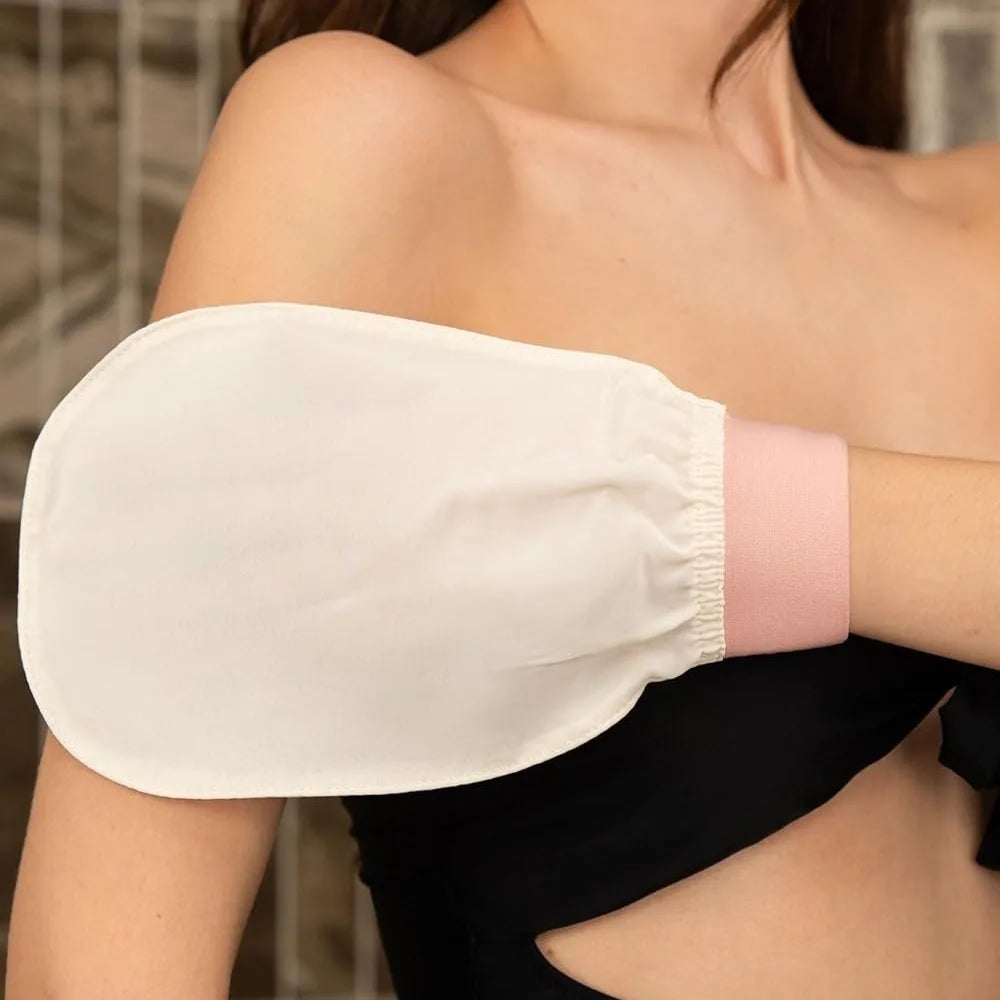 100% Silk Glove for Handcrafted Turkish Skin Peeling Scrubber Bath Sauna Exfoliator  Bath Face Wash Gloves Bathing Accessories
