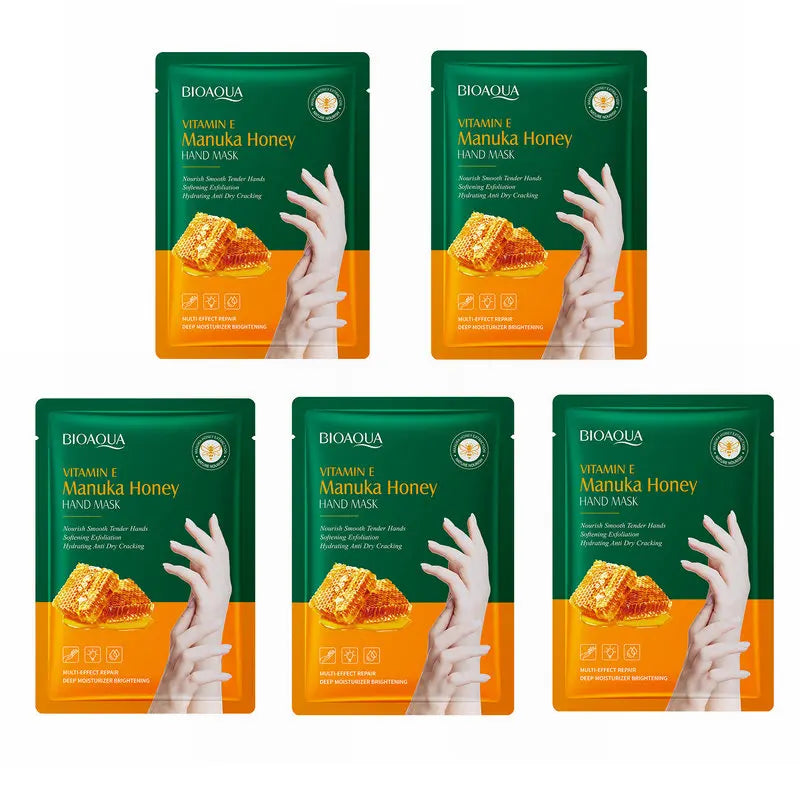 Manuka Honey & Vitamin E Hand Mask - Deep Moisturizing, Exfoliating & Repairing Hand Care for Dry, Cracked Hands