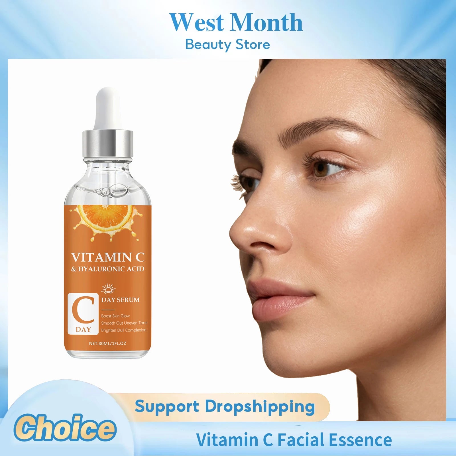 Vitamin C Facial Essence Brightening Rejuvenating Repair Dull Hydrating Fade Fine Lines Smoothing Lifting Firming Facial Serum