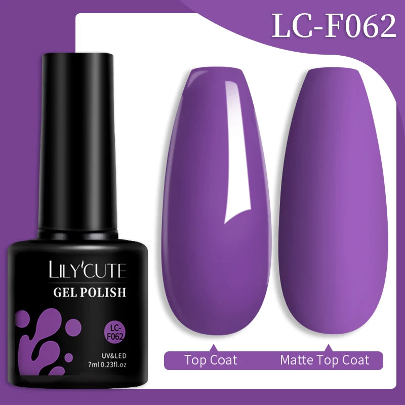LILYCUTE 7ML Jelly Amber Gel Nail Polish Brown Crystal Translucent Dull Color Nail Art Gel Semi Permanent UV Gel Polish Varnish