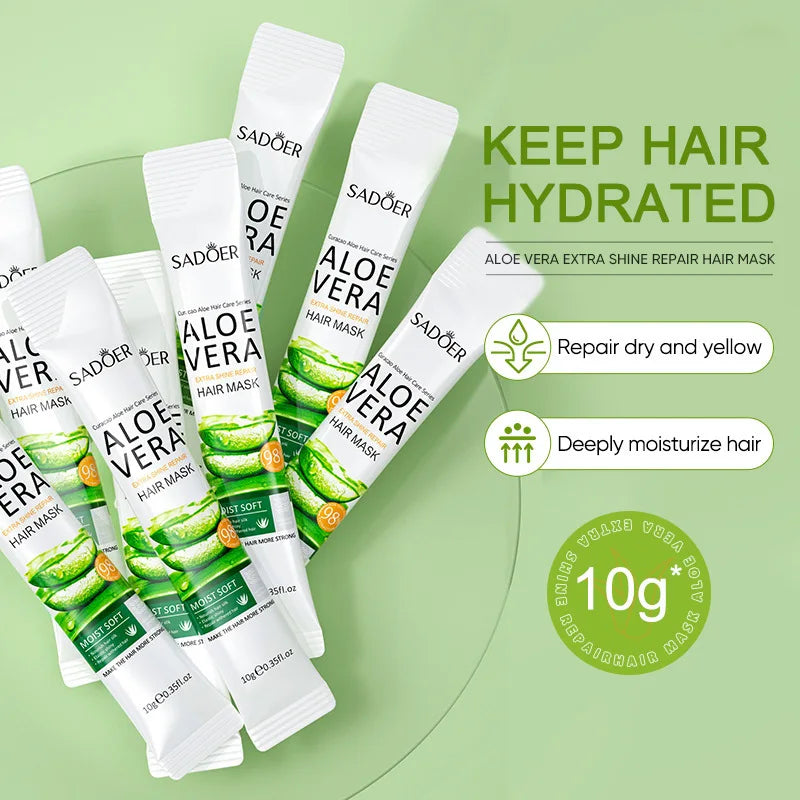 5 Seconds Fast Repairing Nourish Hair Damaged Magical Aloe Vera Hair Mask Deep Soft Smooth Straighten Frizzy Hair Hair Care Mask