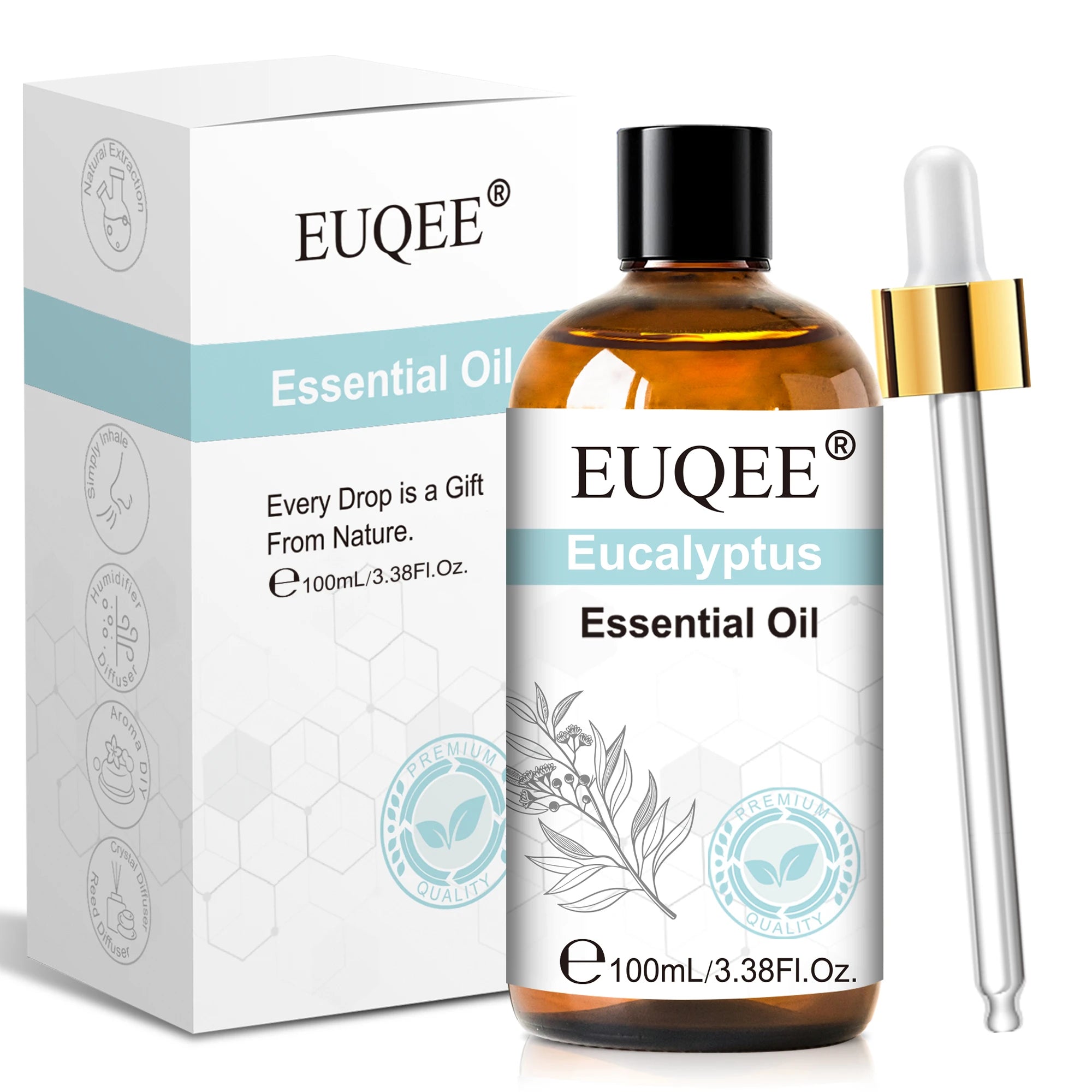 Euqee 10ml 100ml Natural Plant Essential Oil Frankincense Lemongrass Citronella Fragrance Oil For Diffuser Aroma Candle Perfume