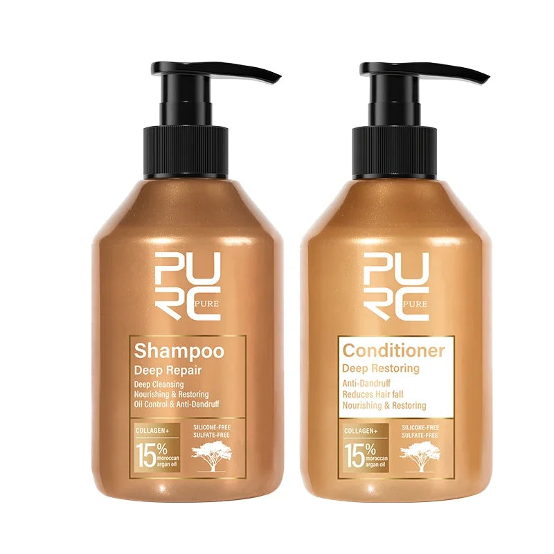 PURC Amino Acid Shampoo Conditioner Morocco Argan Oil Sulfate-Free Smoothing Keratin Hair Treatment Repair Damaged Hair Care