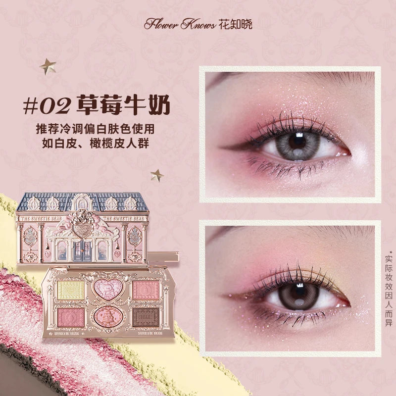 Little Angel Flower Knows Eyeshadow Palette Eye Glitter Make Up Palette Long Lasting 9 Color Eye Shadow For Girl And Women
