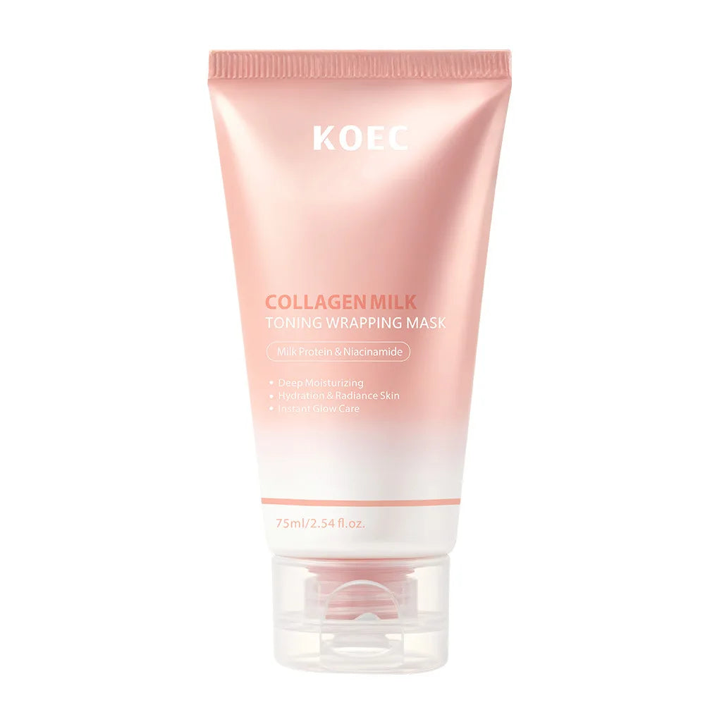 Korean Collagen Night Wrapping Peel-off Mask Turmeric VC Collagen Tear Facial Mask Moisturizing and Applying  | Free Brush win