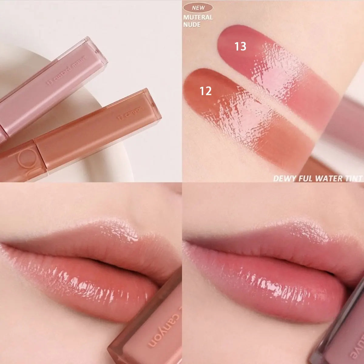 rom&nd DEWYFUL WATER TINT,Lightweight Hydrating,Sheer Glossy,Lip Gloss,Luxury Makeup,Korean Cosmetic,K-Beauty,Korean Makeup