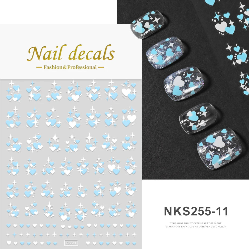 1pcs Star-Themed Nail Art Stickers 3D Self-Adhesive Plastic Decals With Glitter Finish Anime Rectangle Shape Ideal For DIY Nails