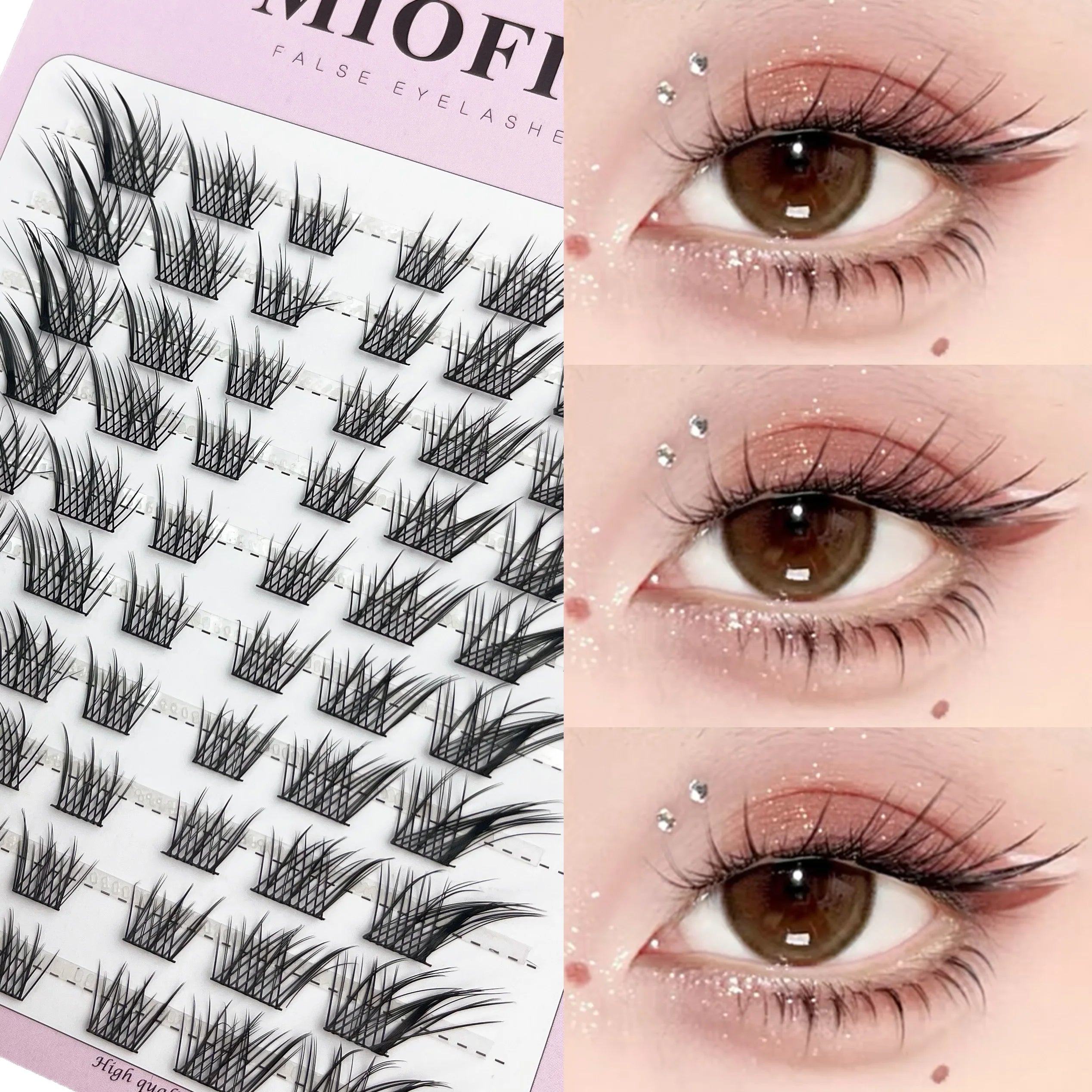 1 Box/120 Bunches segmented Fish Tail Eyelashes Individual Eyelash Cluster Natural Eyelash Extension False Lashes Makeup Tool